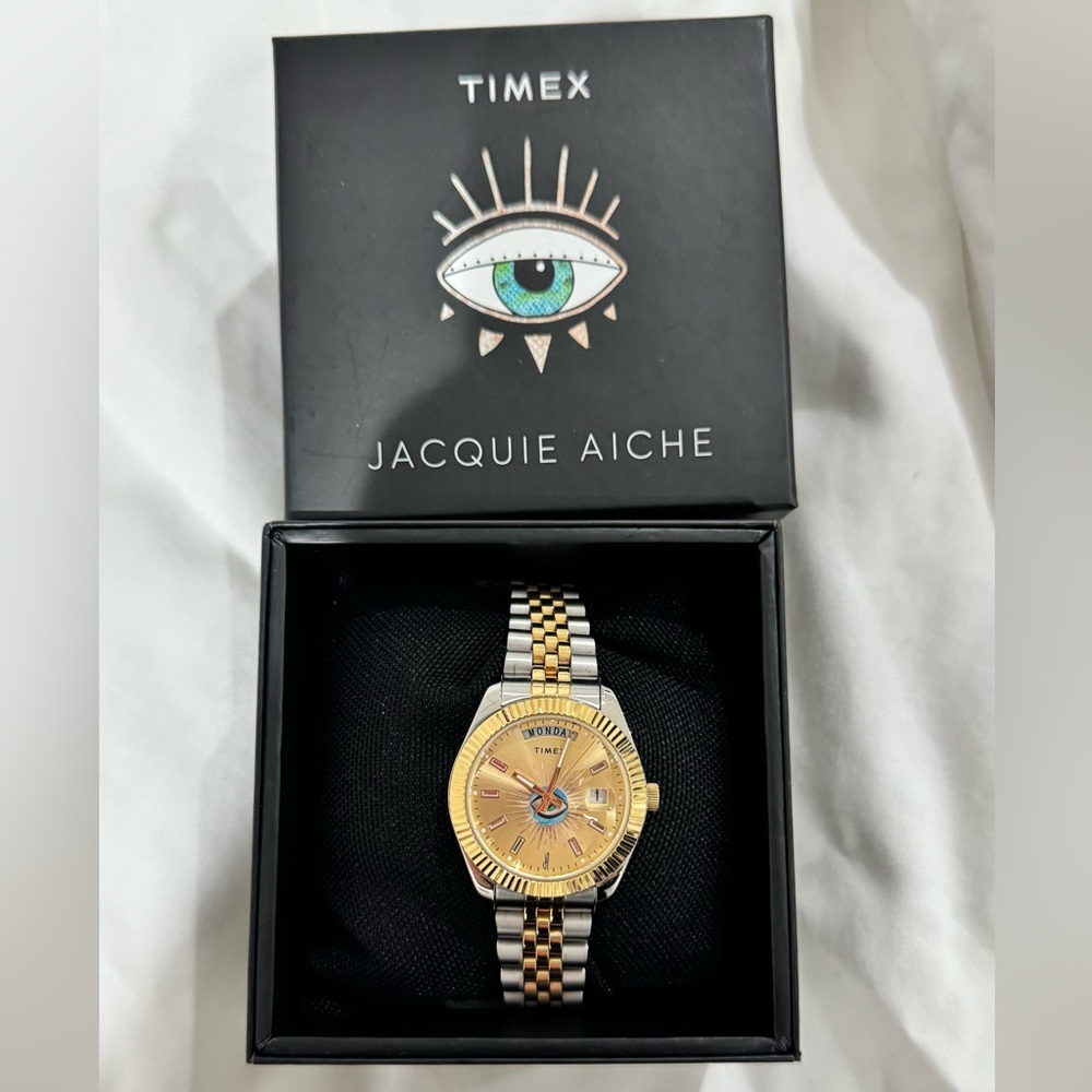 Timex x Jacquie Aiche Gold and Silver Watch